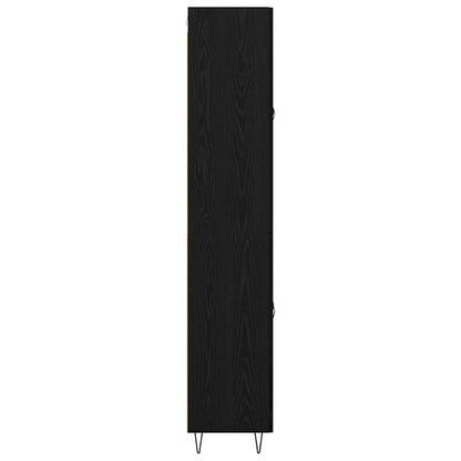 vidaXL Highboard Black Oak 69.5 x 34 x 180 cm Engineered Wood