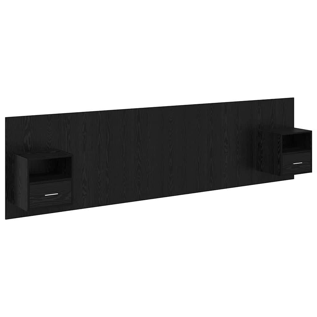 vidaXL Headboard with Cabinet 3 pcs Black Oak Engineered Wood