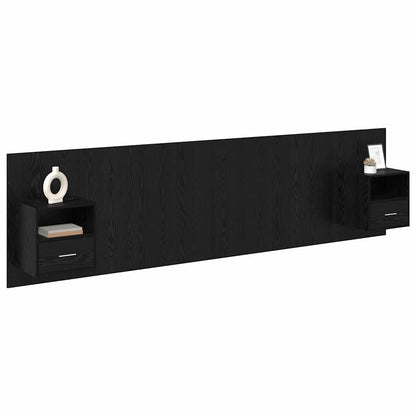 vidaXL Headboard with Cabinet 3 pcs Black Oak Engineered Wood