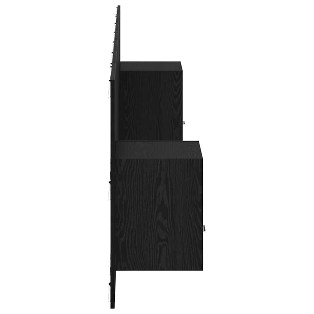 vidaXL Headboard with Cabinet 3 pcs Black Oak Engineered Wood