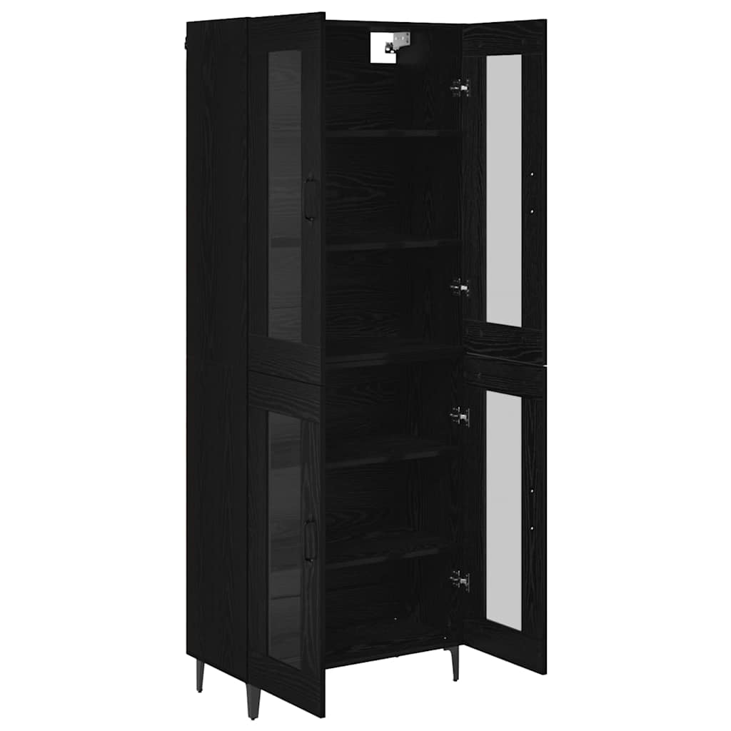 vidaXL Highboard Black Oak 69.5 x 34 x 180 cm Engineered Wood