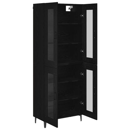 vidaXL Highboard Black Oak 69.5 x 34 x 180 cm Engineered Wood