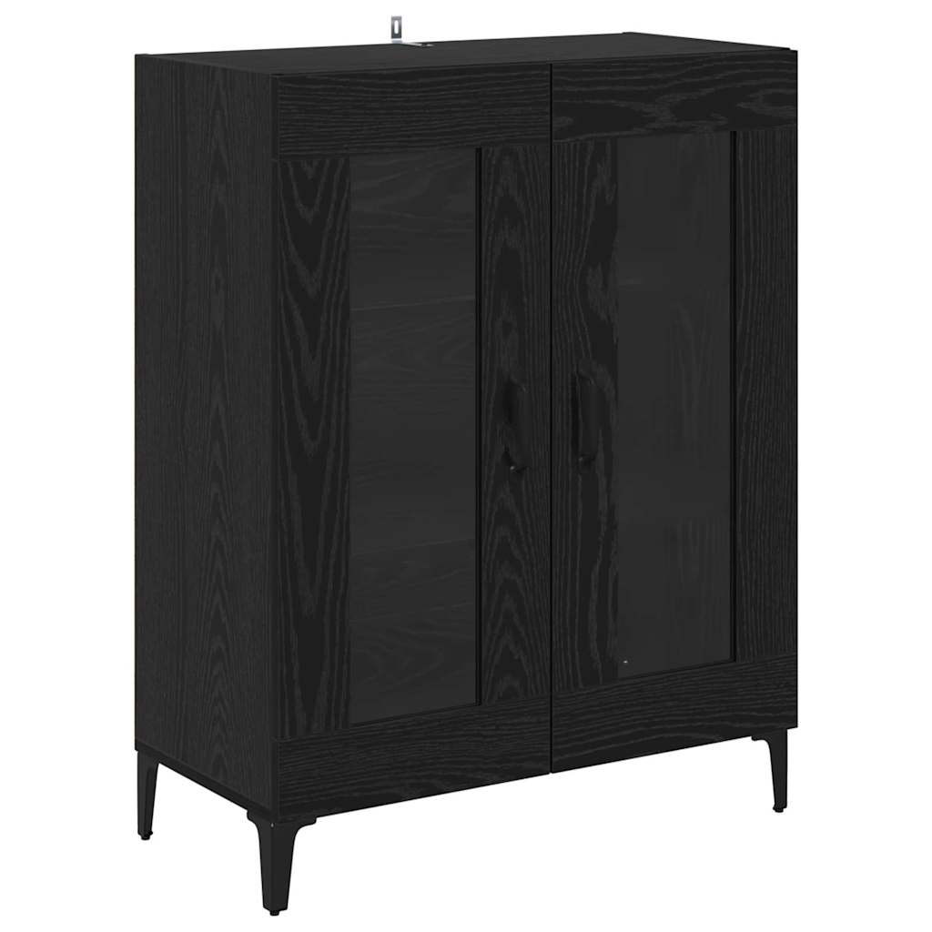 vidaXL Highboard Black Oak 69.5 x 34 x 180 cm Engineered Wood