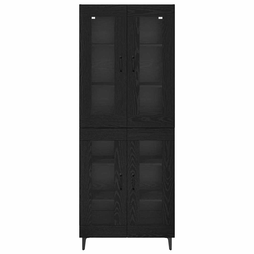 vidaXL Highboard Black Oak 69.5 x 34 x 180 cm Engineered Wood