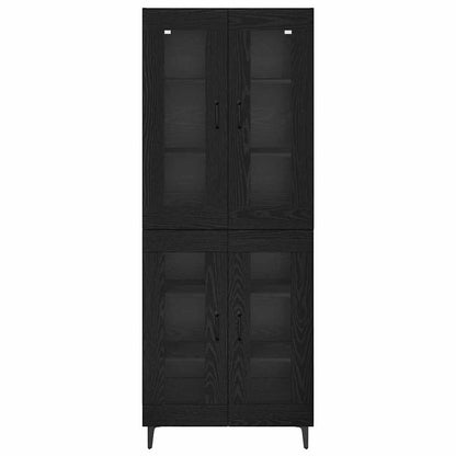 vidaXL Highboard Black Oak 69.5 x 34 x 180 cm Engineered Wood