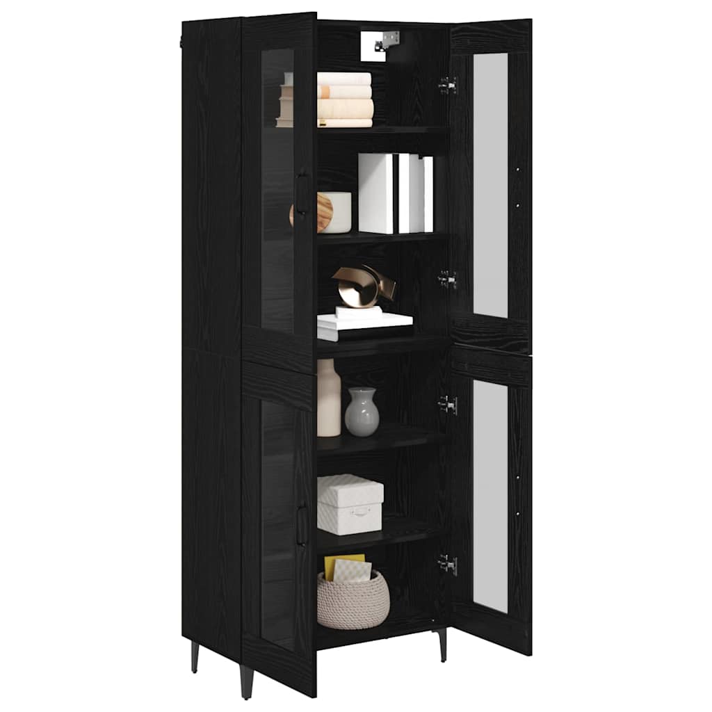 vidaXL Highboard Black Oak 69.5 x 34 x 180 cm Engineered Wood