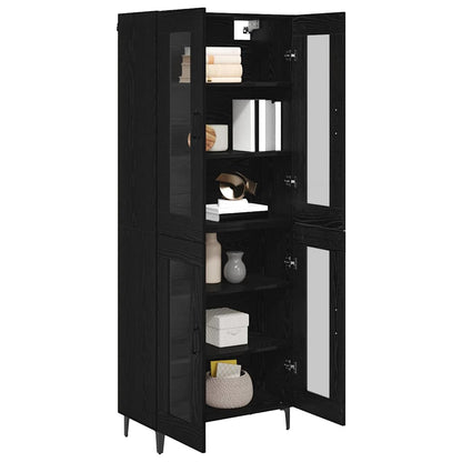 vidaXL Highboard Black Oak 69.5 x 34 x 180 cm Engineered Wood