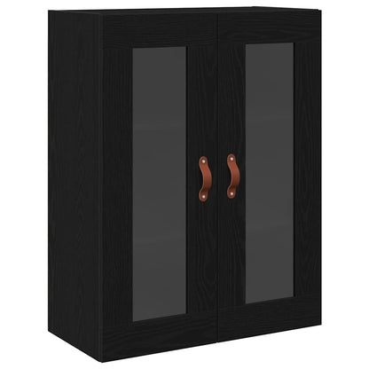 vidaXL Highboard Cabinet with Shelf 2 pcs Black Oak Engineered Wood