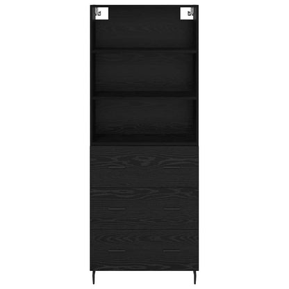 vidaXL Highboard with Drawer Black Oak 69.5 x 34 x 180 cm