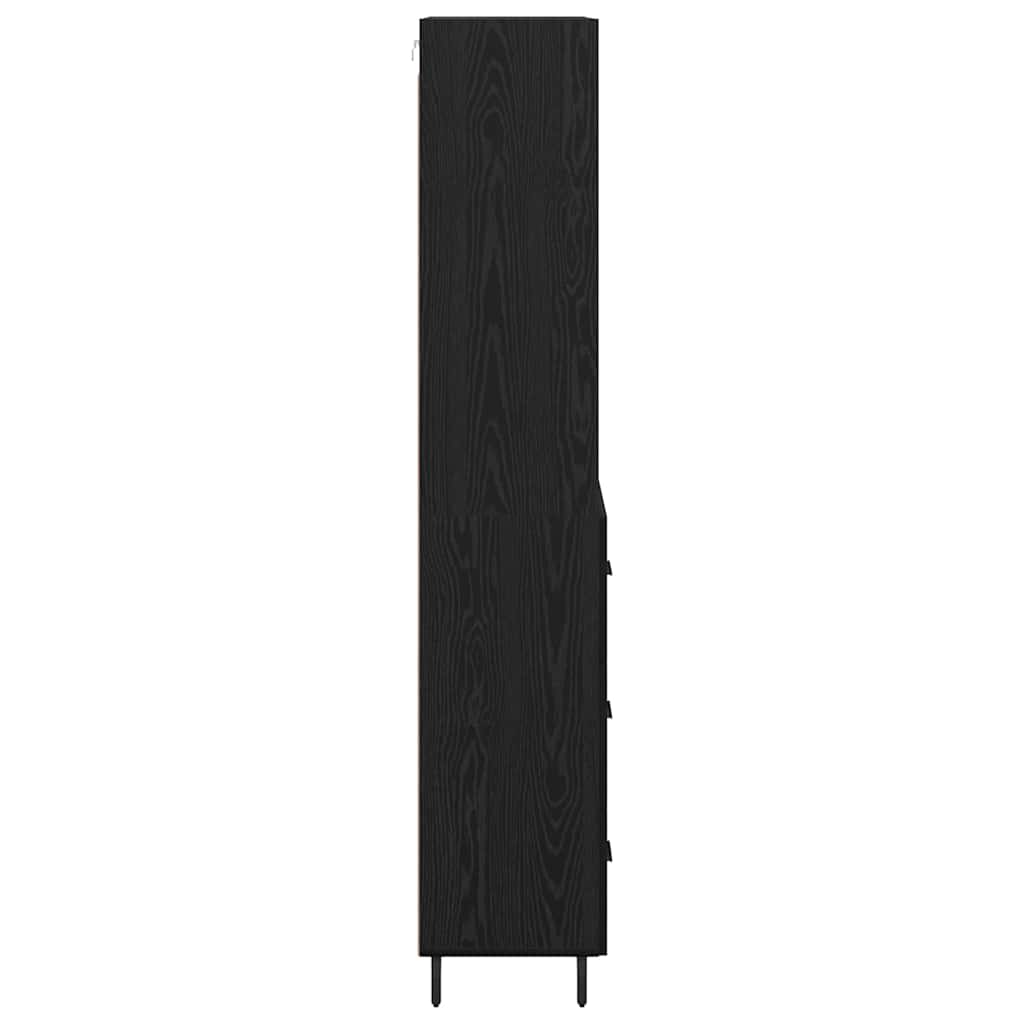 vidaXL Highboard with Drawer Black Oak 69.5 x 34 x 180 cm