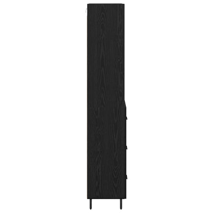 vidaXL Highboard with Drawer Black Oak 69.5 x 34 x 180 cm