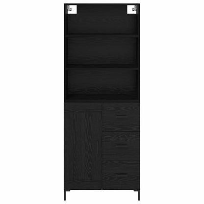 vidaXL Highboard Black Oak 69.5 x 34 x 180 cm Engineered Wood