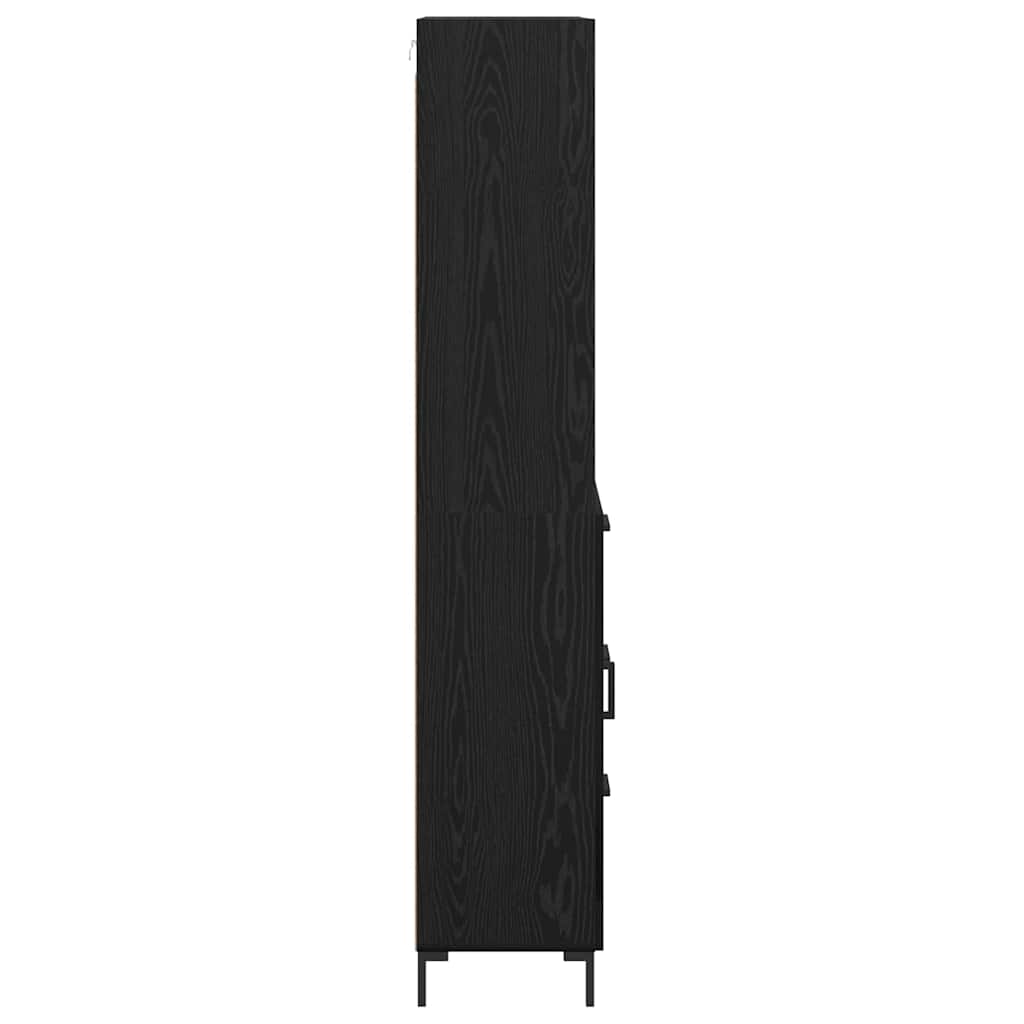 vidaXL Highboard Black Oak 69.5 x 34 x 180 cm Engineered Wood