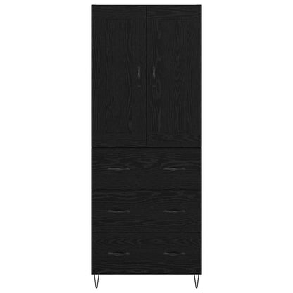 vidaXL Highboard Black Oak 69.5 x 34 x 180 cm Engineered Wood