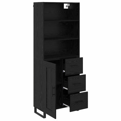 vidaXL Highboard with Drawer 2 pcs Black Oak Engineered Wood