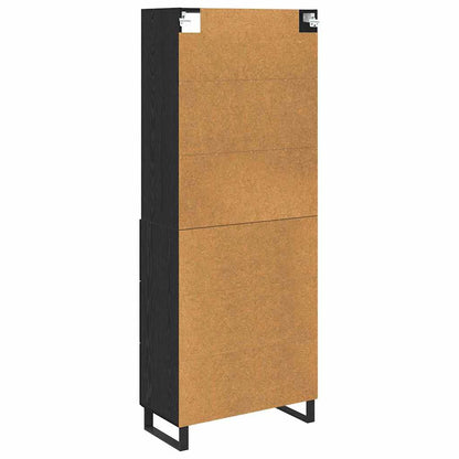 vidaXL Highboard with Drawer 2 pcs Black Oak Engineered Wood