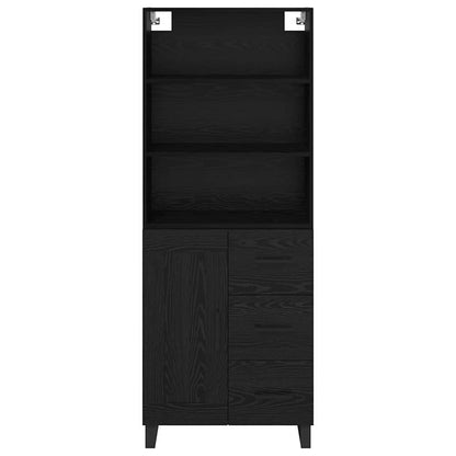 vidaXL Highboard with Drawer 2 pcs Black Oak Engineered Wood