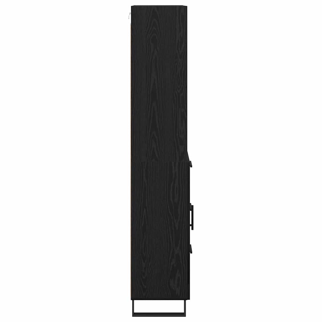 vidaXL Highboard with Drawer 2 pcs Black Oak Engineered Wood