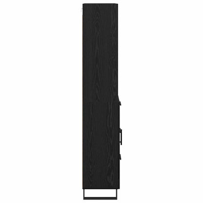 vidaXL Highboard with Drawer 2 pcs Black Oak Engineered Wood