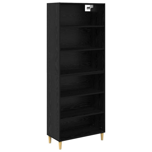 vidaXL Highboard Black Oak 69.5 x 32.5 x 180 cm Engineered Wood