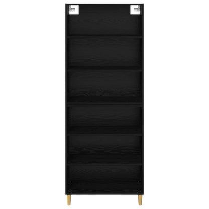 vidaXL Highboard Black Oak 69.5 x 32.5 x 180 cm Engineered Wood