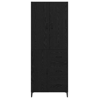 vidaXL Highboard Black Oak 69.5 x 34 x 180 cm Engineered Wood