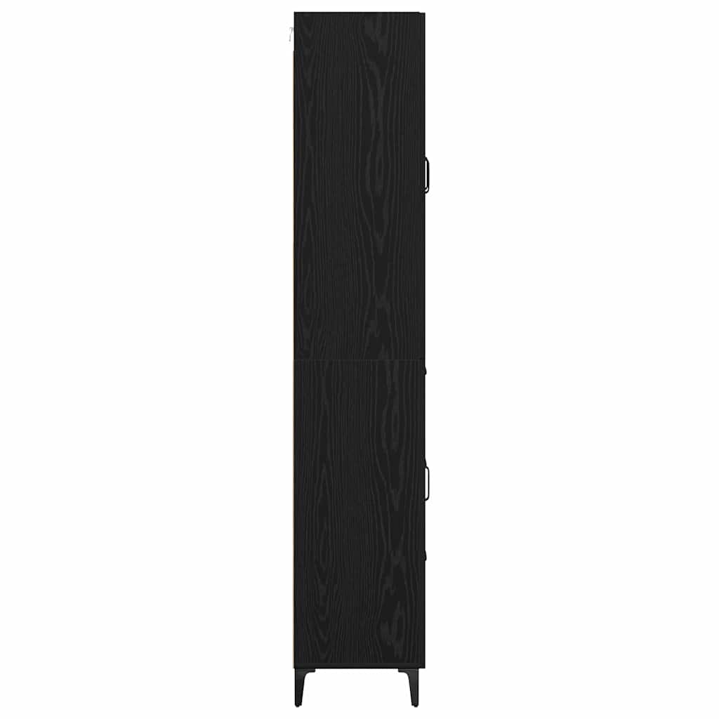 vidaXL Highboard Black Oak 69.5 x 34 x 180 cm Engineered Wood