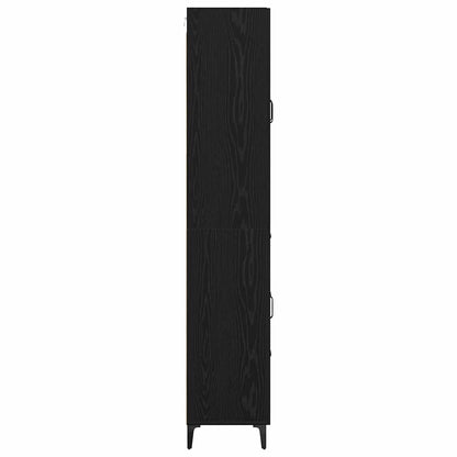 vidaXL Highboard Black Oak 69.5 x 34 x 180 cm Engineered Wood