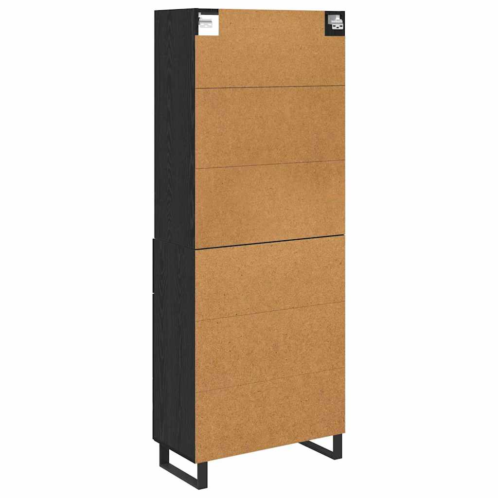 vidaXL Highboard 2 pcs Black Oak 69.5 x 34 x 180 cm Engineered Wood