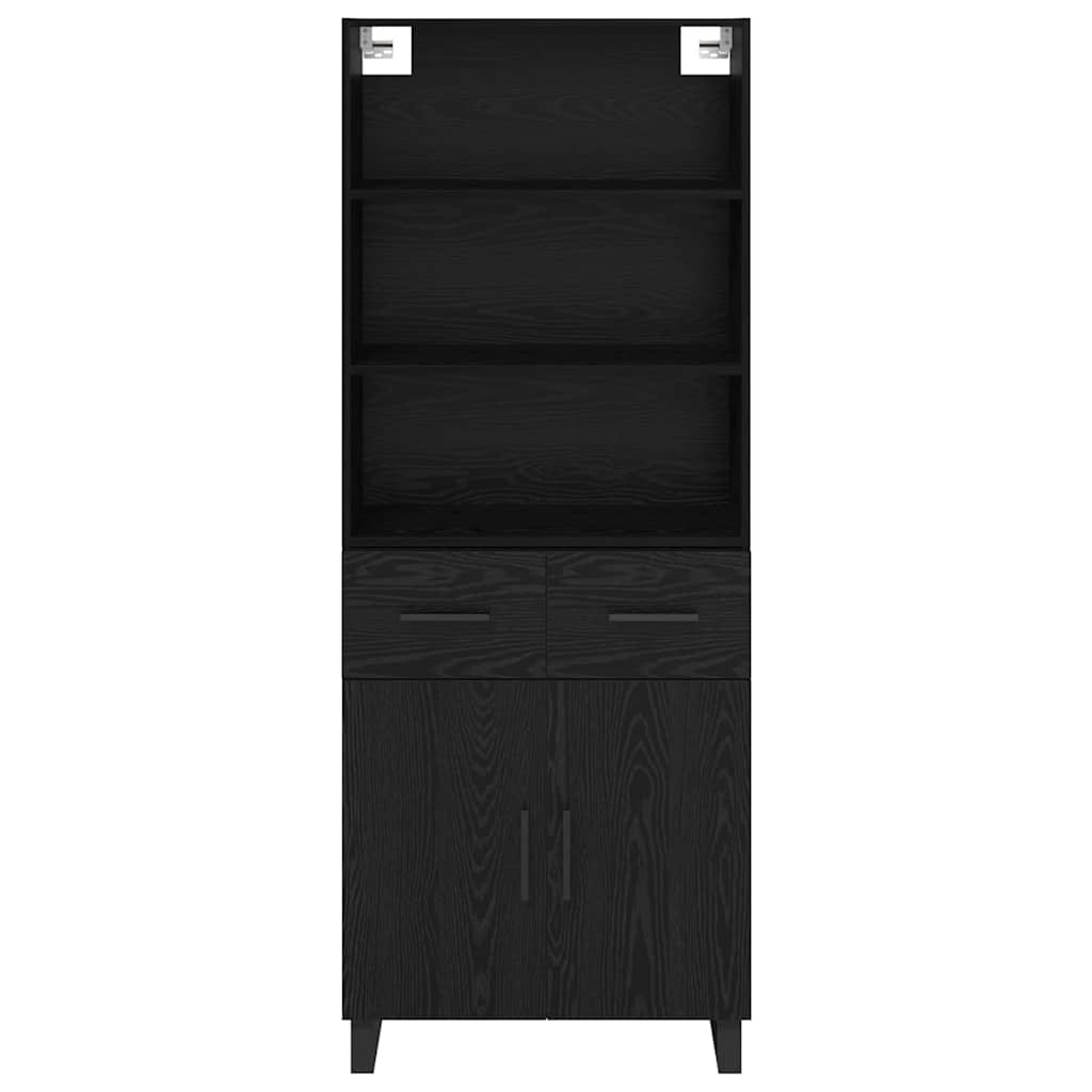 vidaXL Highboard 2 pcs Black Oak 69.5 x 34 x 180 cm Engineered Wood