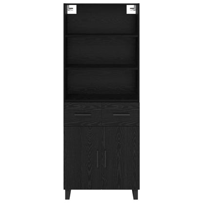 vidaXL Highboard 2 pcs Black Oak 69.5 x 34 x 180 cm Engineered Wood