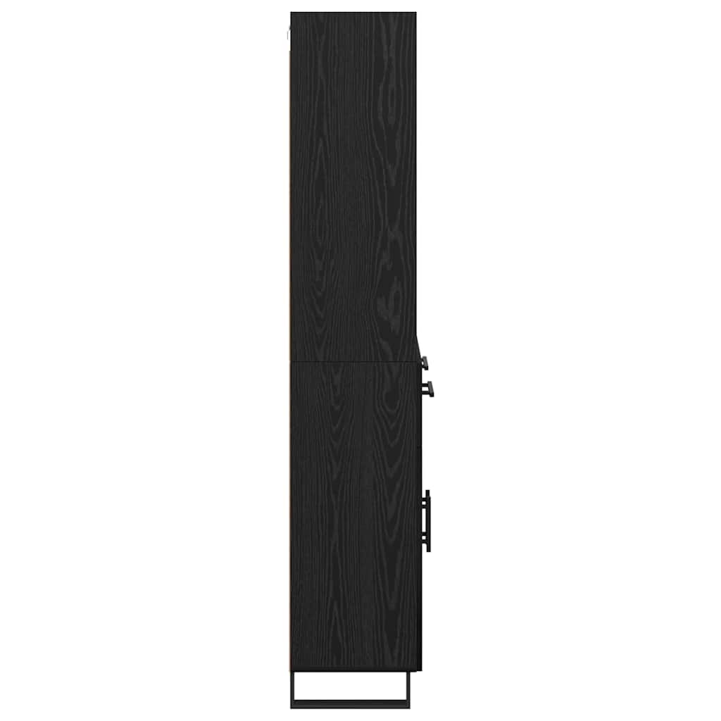 vidaXL Highboard 2 pcs Black Oak 69.5 x 34 x 180 cm Engineered Wood