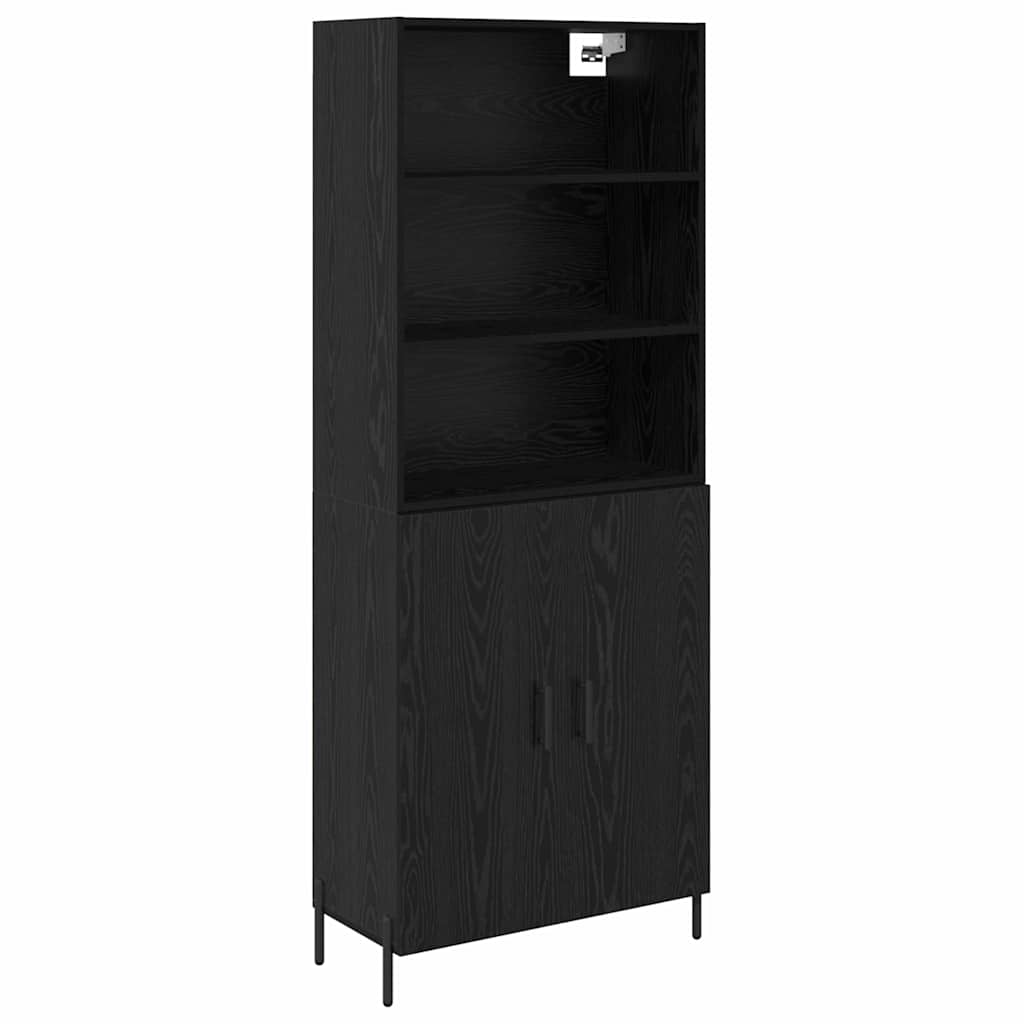vidaXL Highboard Black Oak 69.5 x 34 x 180 cm Engineered Wood