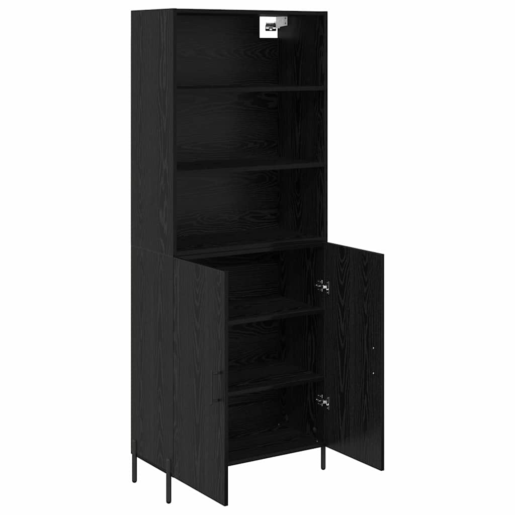 vidaXL Highboard Black Oak 69.5 x 34 x 180 cm Engineered Wood