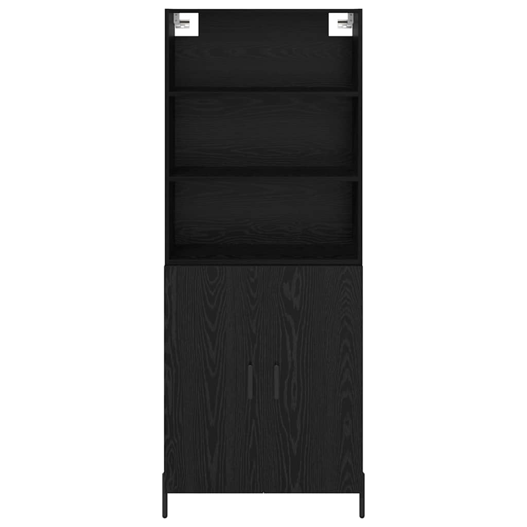 vidaXL Highboard Black Oak 69.5 x 34 x 180 cm Engineered Wood