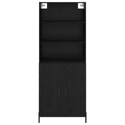 vidaXL Highboard Black Oak 69.5 x 34 x 180 cm Engineered Wood