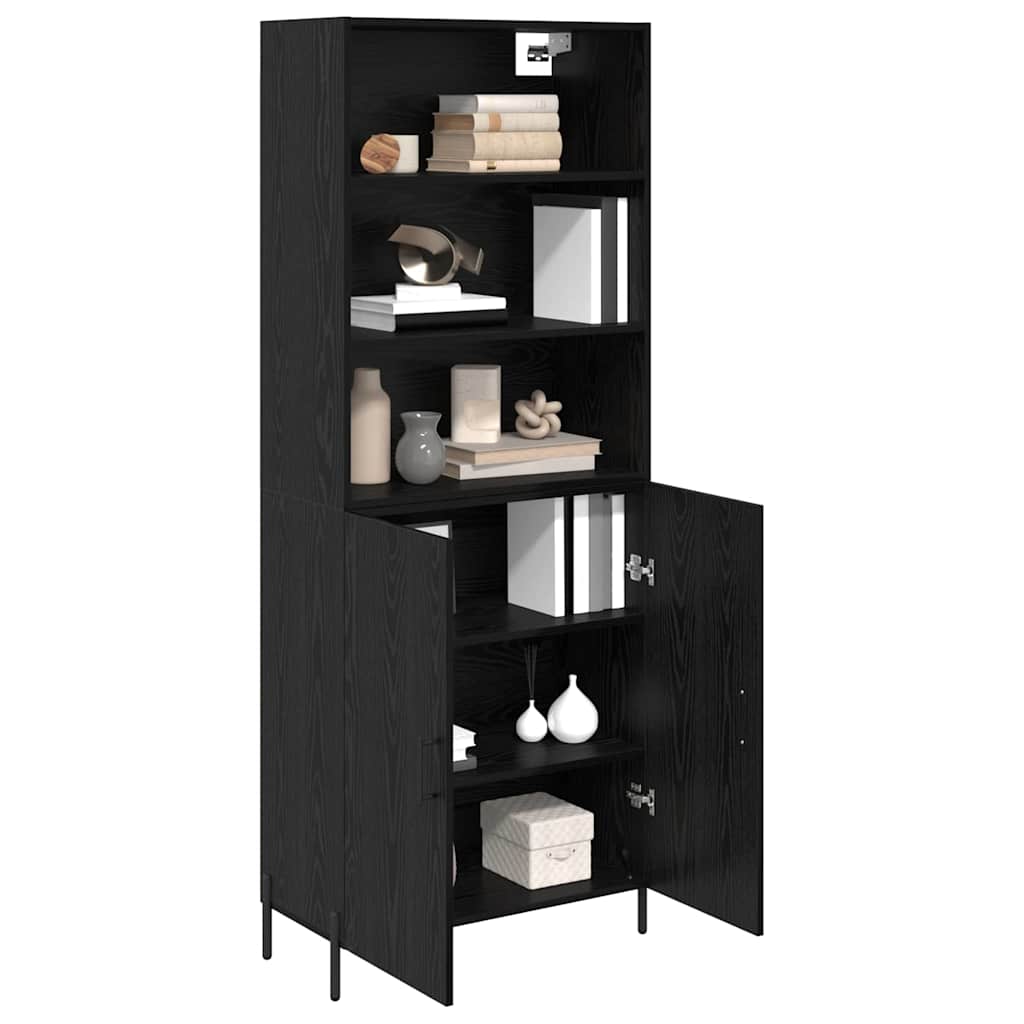 vidaXL Highboard Black Oak 69.5 x 34 x 180 cm Engineered Wood