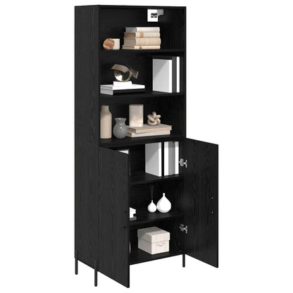 vidaXL Highboard Black Oak 69.5 x 34 x 180 cm Engineered Wood