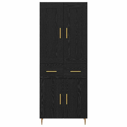 vidaXL Highboard Black Oak 69.5 x 34 x 180 cm Engineered Wood