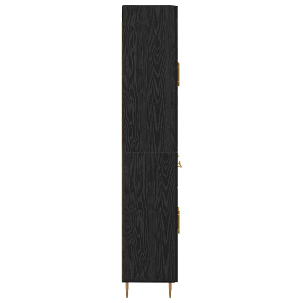 vidaXL Highboard Black Oak 69.5 x 34 x 180 cm Engineered Wood