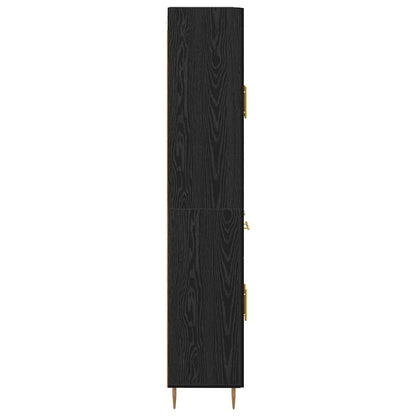 vidaXL Highboard Black Oak 69.5 x 34 x 180 cm Engineered Wood
