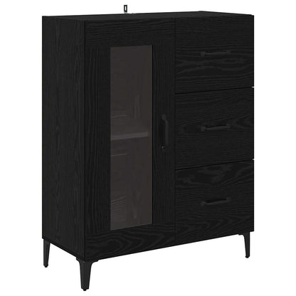 vidaXL Highboard Black Oak 69.5 x 34 x 180 cm Engineered Wood