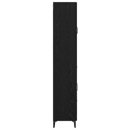 vidaXL Highboard Black Oak 69.5 x 34 x 180 cm Engineered Wood