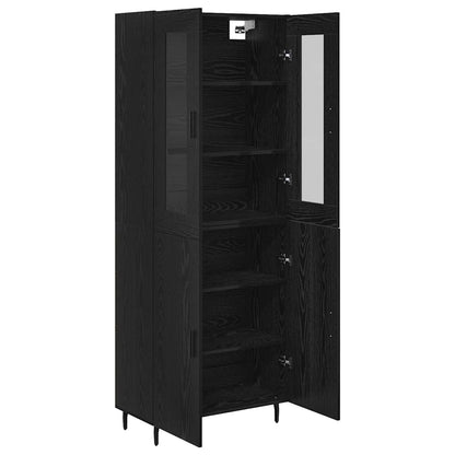 vidaXL Highboard 2 pcs Black Oak Engineered Wood