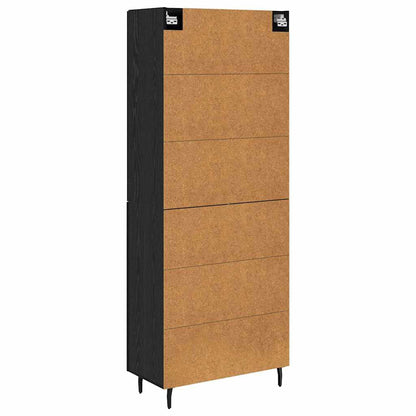 vidaXL Highboard 2 pcs Black Oak Engineered Wood