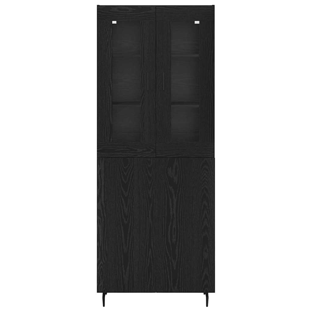 vidaXL Highboard 2 pcs Black Oak Engineered Wood