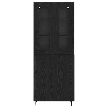 vidaXL Highboard 2 pcs Black Oak Engineered Wood