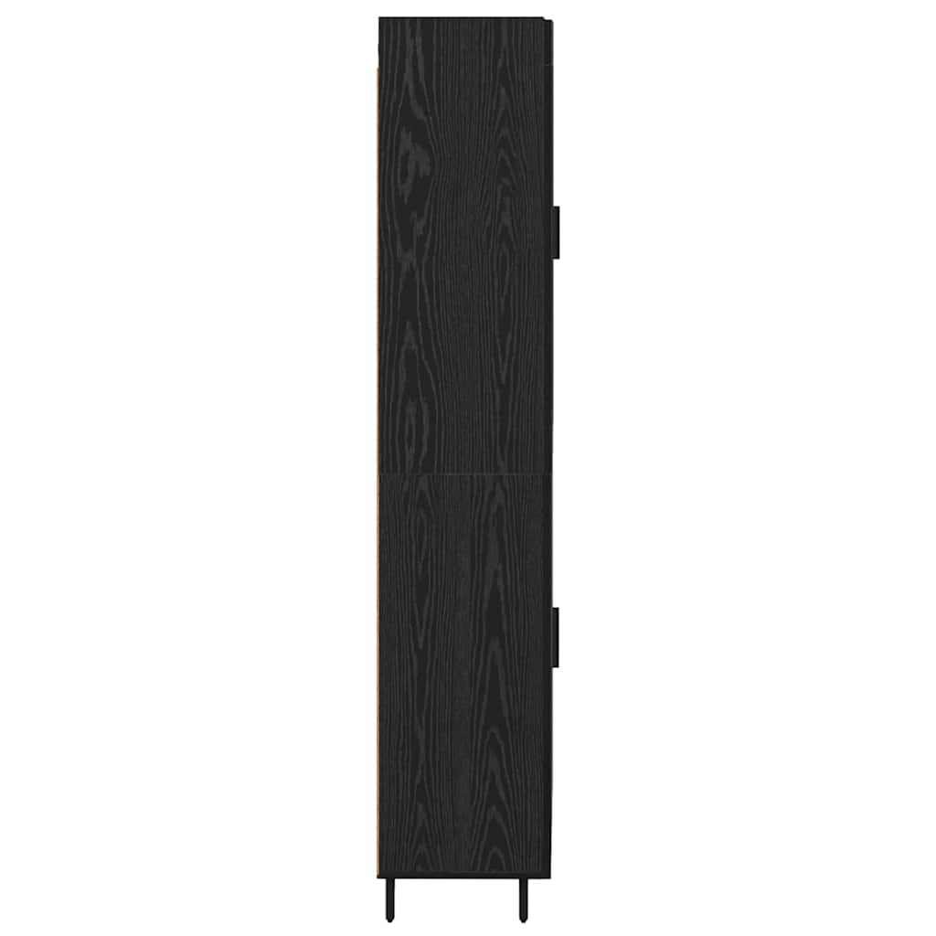 vidaXL Highboard 2 pcs Black Oak Engineered Wood
