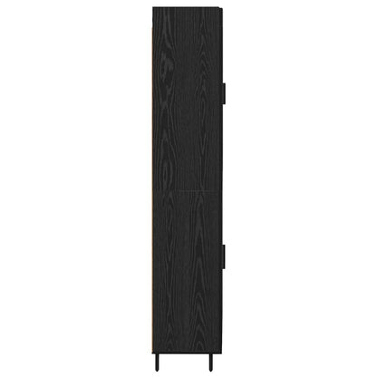 vidaXL Highboard 2 pcs Black Oak Engineered Wood