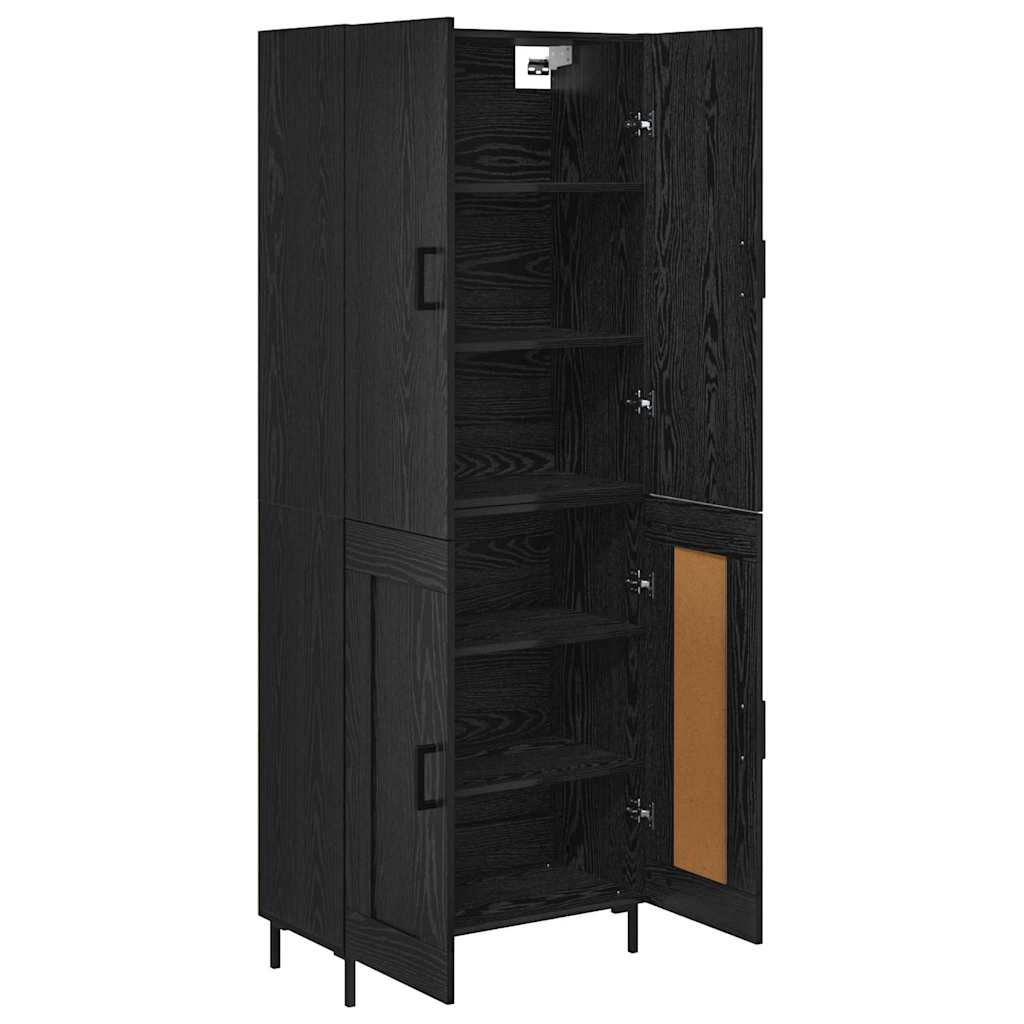 vidaXL Highboard Black Oak 69.5 x 34 x 180 cm Engineered Wood